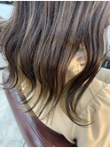 明るめベージュのインナーカラー