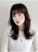 セミロングレイヤーカット/暗めブラウン/大橋直武