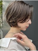 外国人風 カーテンバング ショートボブ 大人ショート A0501