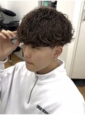 【波巻きパーマ】ブラウンカラー刈り上げマッシュ名古屋メンズ
