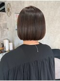 艶髪ショートボブ/ストレート/ダークブラウン