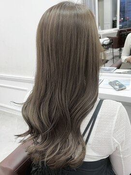 ヘアーアイスカルテット(HAIR ICI QUARTET) ブリーチなし×オリーブグレージュ20代30代透明感暗髪カラー