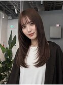 顔まわりレイヤー/酸性ストレート/髪質改善