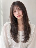 ハイレイヤー/ロングレイヤー/透明感グレージュ/髪質改善