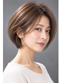 40代ふんわり大人ショートボブ