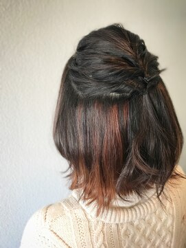 ヘア カンパニー トワ 千葉店(TOWA) インナーカラー×アプリコット　外はねスタイル！！