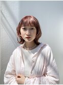 ピンクブラウン/カール[表参道/髪質改善/ハイライト]