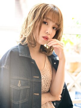 シド 表参道(s.i.d) 透け感ミディ×無造作カール