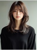 ★暗めカラーグランマッシュフェイスフレーミングデザインカラー