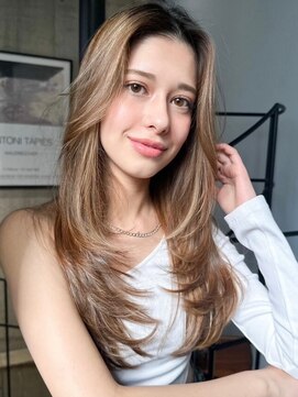 ヘアーサロングランデ(HAIR SALON GRANDE) ハイライトカラーミルクティーベージュレイヤーカット