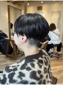 ツーブロマッシュショート×アッシュブラウン