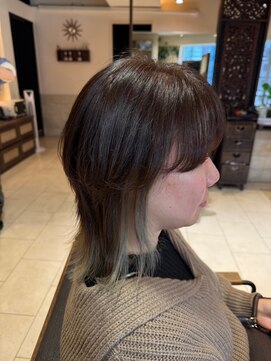 ヘアリゾート粋 ティガ 池袋店(tiga) ウルフミディ/インナーブリーチ