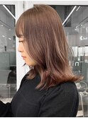 韓国ヘア顔まわりカットミディアムレイヤー堀江