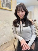 韓国風くびれレイヤーカット×グレージュ×透明感ブラウン川又