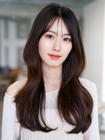 レノラ 本町(LENORA) ☆大人ガーリーダークアッシュミディアムレイヤーカット韓国ヘア