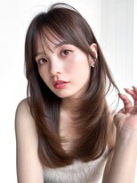 シオン(shion)&nbsp;ロング前髪カット顔周りレイヤーココアベージュ_F41249