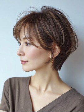 ハーツ(Heart's) ミセスショートボブ白髪ぼかし脱白髪染め30代40代50代60代♪