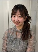 ヘアセット/ヘアアレンジ/結婚式お呼ばれヘア/サイドポニー