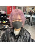 ウルフカット×ピンクパープル