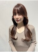 韓国前髪顔周りロング×デザインカラー[心斎橋/髪質改善]