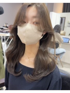 ビューエヒメ(VIEW EHIME) 韓国×顔まわりカット×レイヤーカット×グレージュ