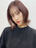 トルネード(TORNADO) ピンクバイオレット 外ハネパーマ 切りっぱなしボブ t1123