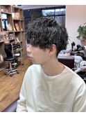 波巻きパーマ