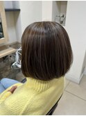 白髪ぼかしハイライト/ボブヘア