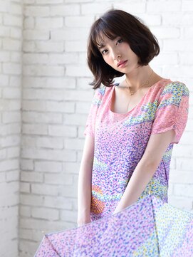 カバーヘア ブリス 北浦和(COVER HAIR bliss) アッシュブラウンくせ毛風重めミディアムボブパーマtk1北浦和