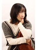 韓国風巻き/くびれミディアム/ニュアンスパーマ/カシスブラウン