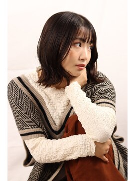 ビューティーアンドフリーハコ(Beauty&Free HACO) 韓国風巻き/くびれミディアム/ニュアンスパーマ/カシスブラウン