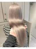 12606髪質改善金髪ホワイトブロンドシルバーアッシュストレート