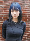 ロング顔周りレイヤー韓国ヘアウルフレイヤー美髪_ba552422
