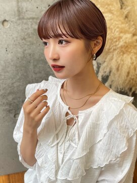 サロウィン 熊本上通り店(SALOWIN) 熊本 丸みショート 艶髪 ブラウンカラー 髪質改善 Arisa.