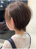 暗めカラーグランマッシュショートボブ くせ毛髪質改善 縮毛矯正