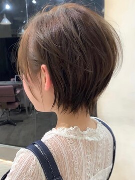 ビューブルー 亀戸錦糸町(VIEW BLUE) 暗めカラーグランマッシュショートボブ くせ毛髪質改善 縮毛矯正