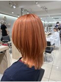 韓国ヘア髪質改善ケアブリーチダブルカラーペールオレンジ