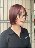 30代40代ナチュラルブリーチなしピンクブラウン切りっぱなし