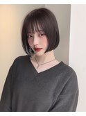 ほんのりピンクがかわいい！ピンクブラウン×ボブカット