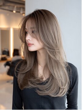 ダル 渋谷/表参道(DAL.) バタフライレイヤーロングレイヤーハイトーングレージュブリーチ
