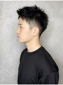 黒髪アップバングショート