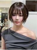 顔周りに動きある丸みショート　耳にかけても可愛い　博多美容室