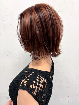 ゴットイズム(GOTTO ISM) 岡崎 切りっぱなし ハイライト レッドブラウン