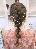 編み込みと玉ねぎアレンジ編み下ろし