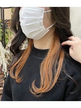 ブーミー(Bor mee) 【Bormee】韓国風インナーカラー　オレンジベージュ