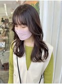 トレンド柔らか抜け感ブラウン_顔まわり似合わせレイヤー