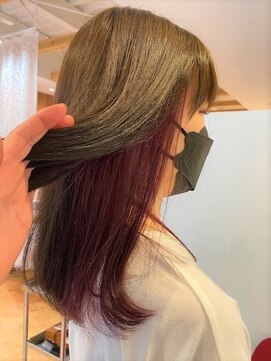 アズールサン 草加西口店(azule-sun) 20代30代大人かわいいヘア　バイオレット　インナーカラー[草加]