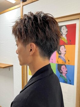 サロンエフ(salon F)の写真/メンズパーマやカラーなどは’salon F’にお任せ！スタイリングやアレンジも楽にできます◎