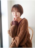 マッシュショート/シースルーバング/ピンクベージュ/池袋