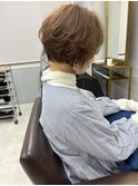 イメチェンハッシュカットフルバング似合わせレッドブラウン
